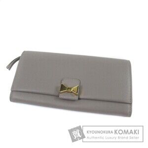 CHLOE Ribbon Motif Long Wallet Leather